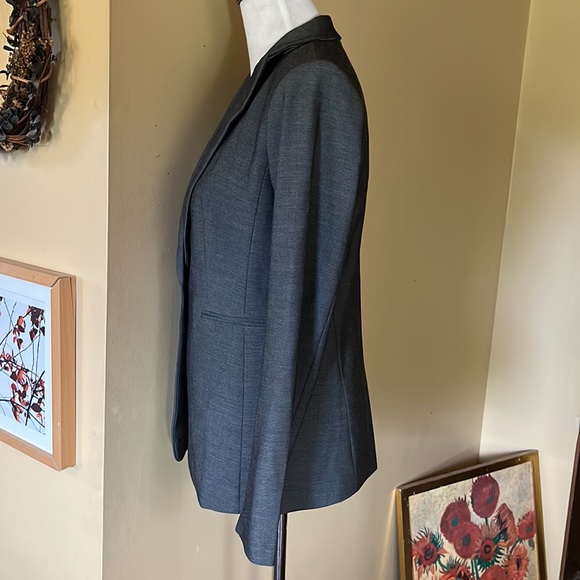 ANN TAYLOR Size 0 Cllassic Gray Stretch 1-Button Career Blazer $198 NEW - Picture 5 of 13